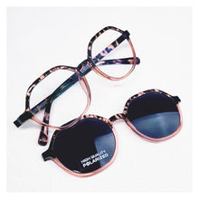 Charger l'image dans la galerie, Lunettes enfant rose antireflet anti-lumière bleue et clip solaire polarisé