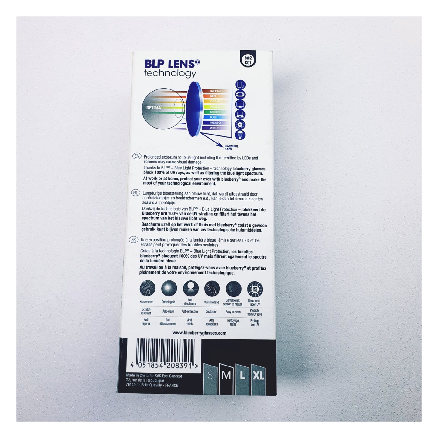 Lunettes anti-lumière bleue entrée de gamme taille M