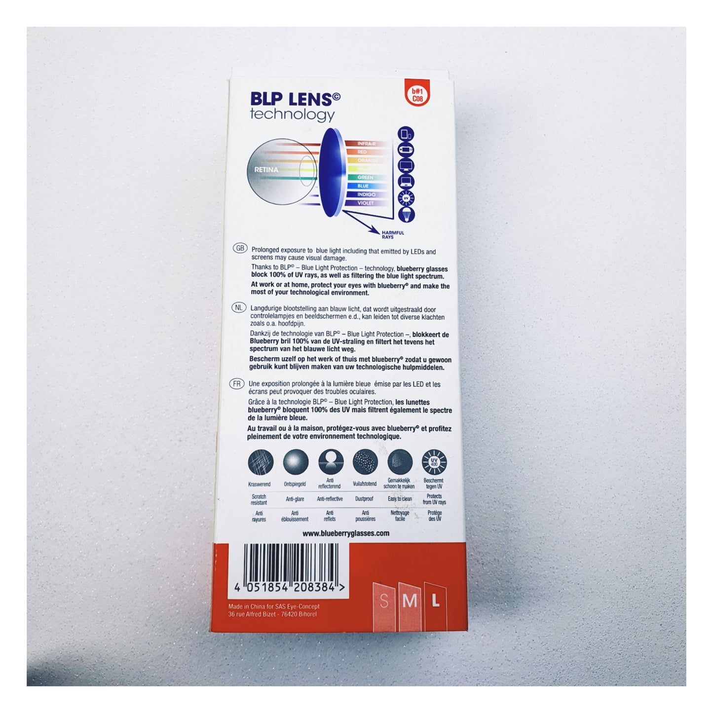 Lunettes anti-lumière bleue entrée de gamme taille L