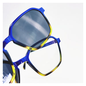 Lunettes enfant bleue antireflet anti-lumière bleue et clip solaire polarisé