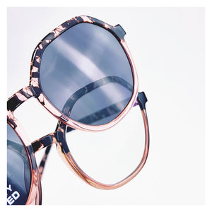 Lunettes enfant rose antireflet anti-lumière bleue et clip solaire polarisé