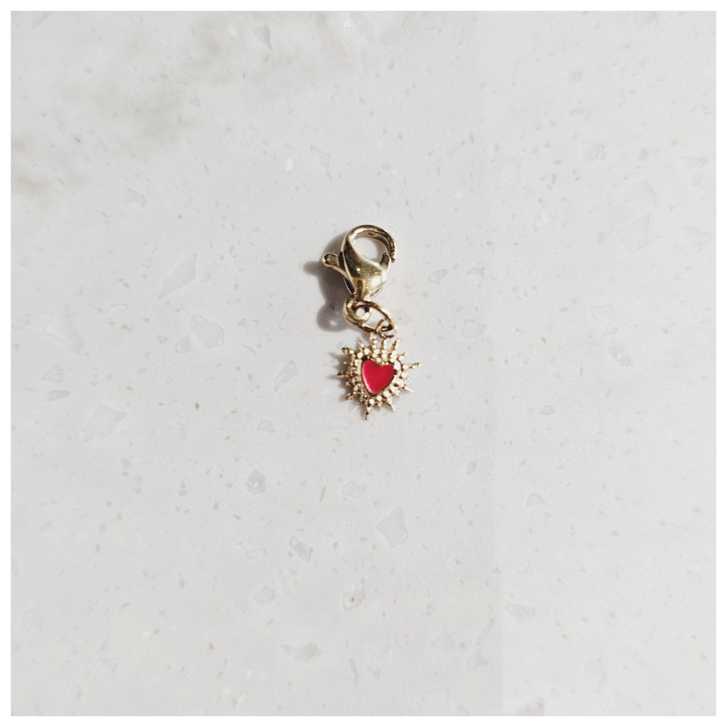 Breloque cœur rouge et doré