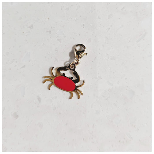 Breloque crabe rouge et doré