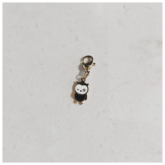 Breloque hibou noir et blanc
