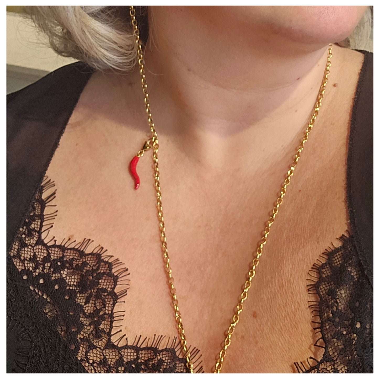Breloque piment rouge