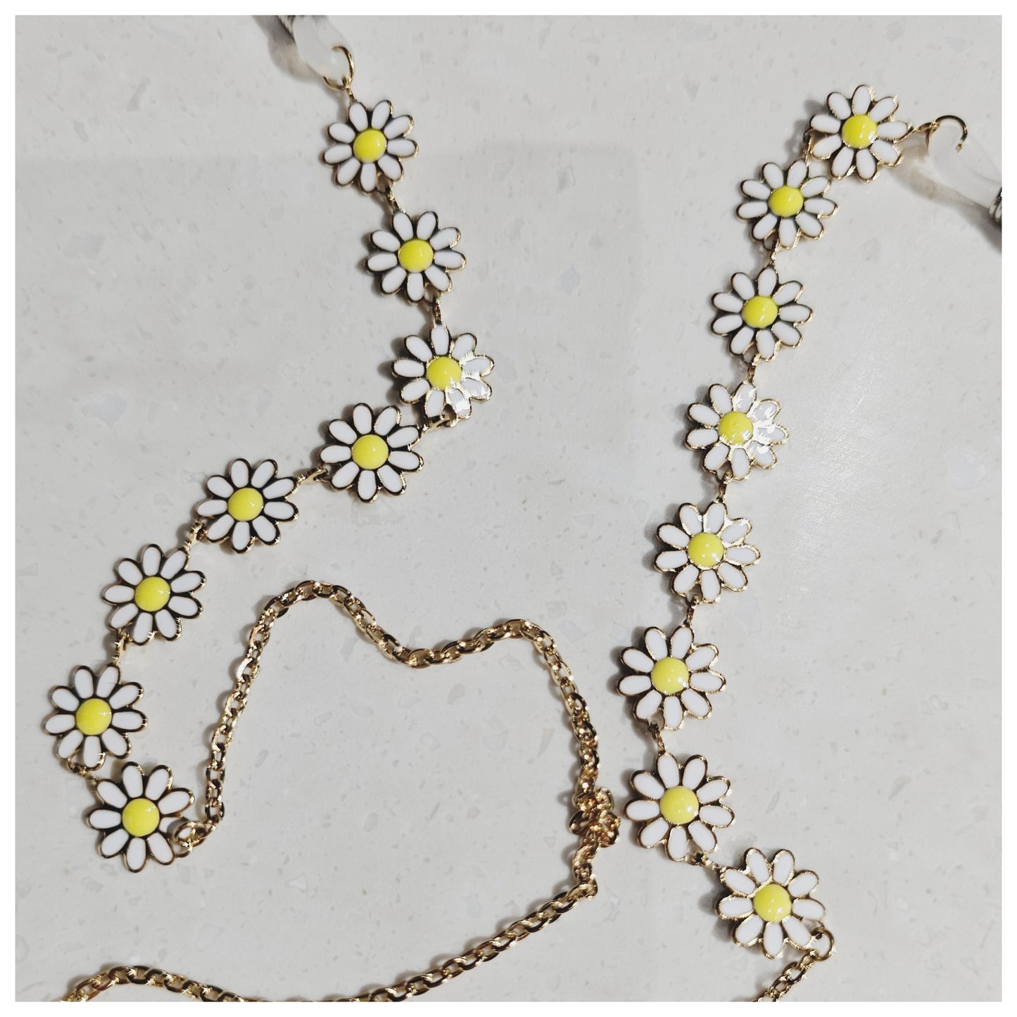 Chaîne de lunettes 8 fleurs acier inoxydable