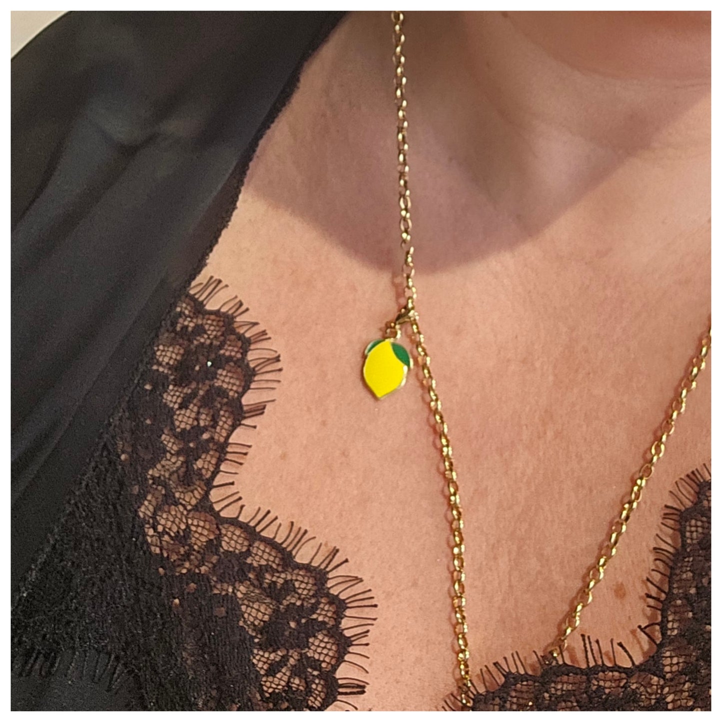 Breloque citron jaune
