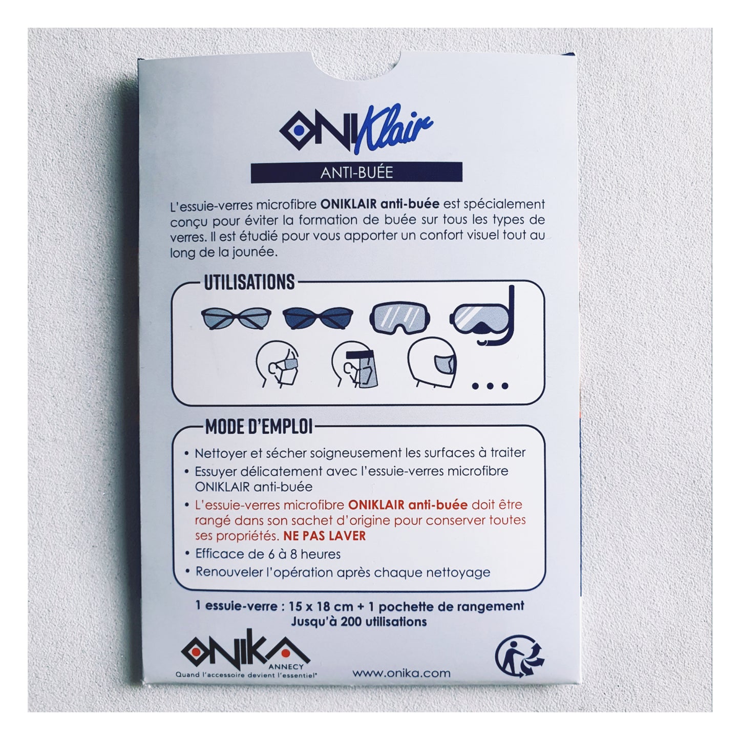 Lingette microfibre ANTI BUEE