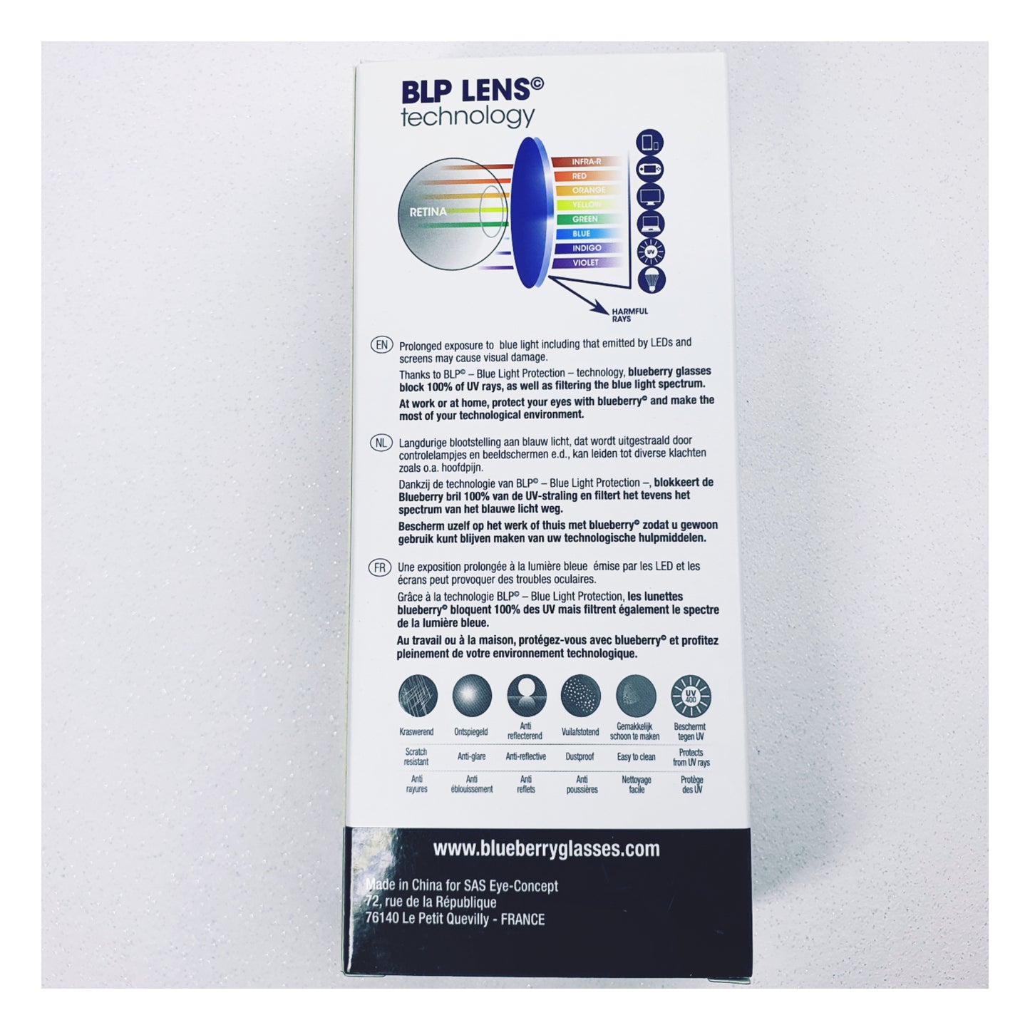 Lunettes anti-lumière bleue entrée de gamme taille S