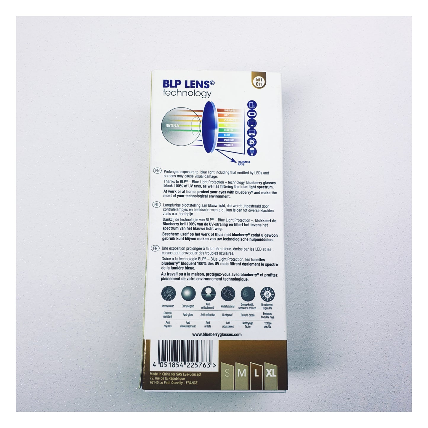 Lunettes anti-lumière bleue entrée de gamme taille L